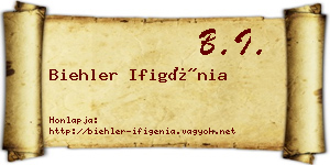 Biehler Ifigénia névjegykártya